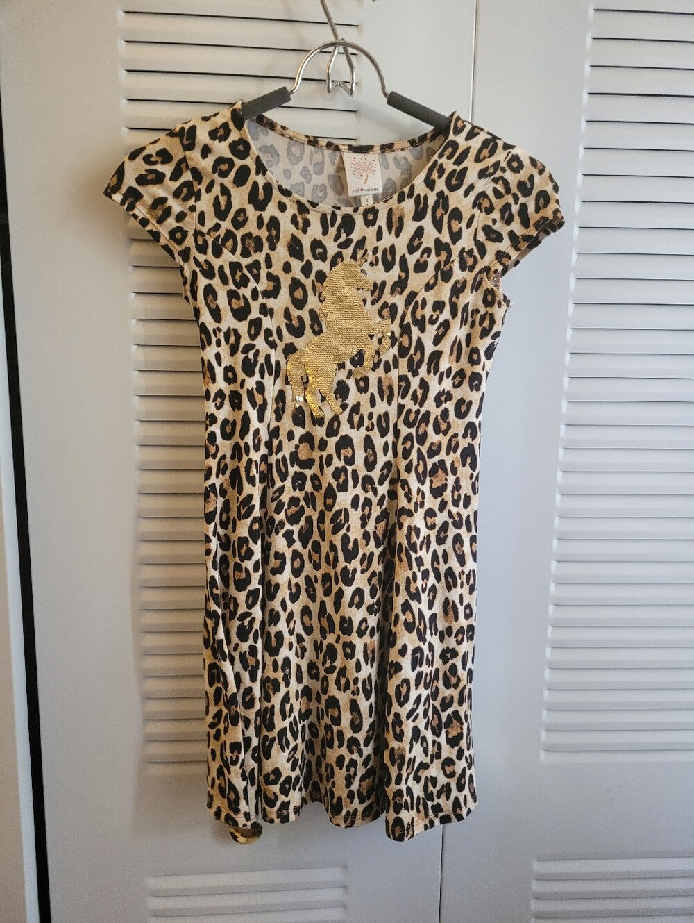 Leopard Print Dress With Unicorn Sequin